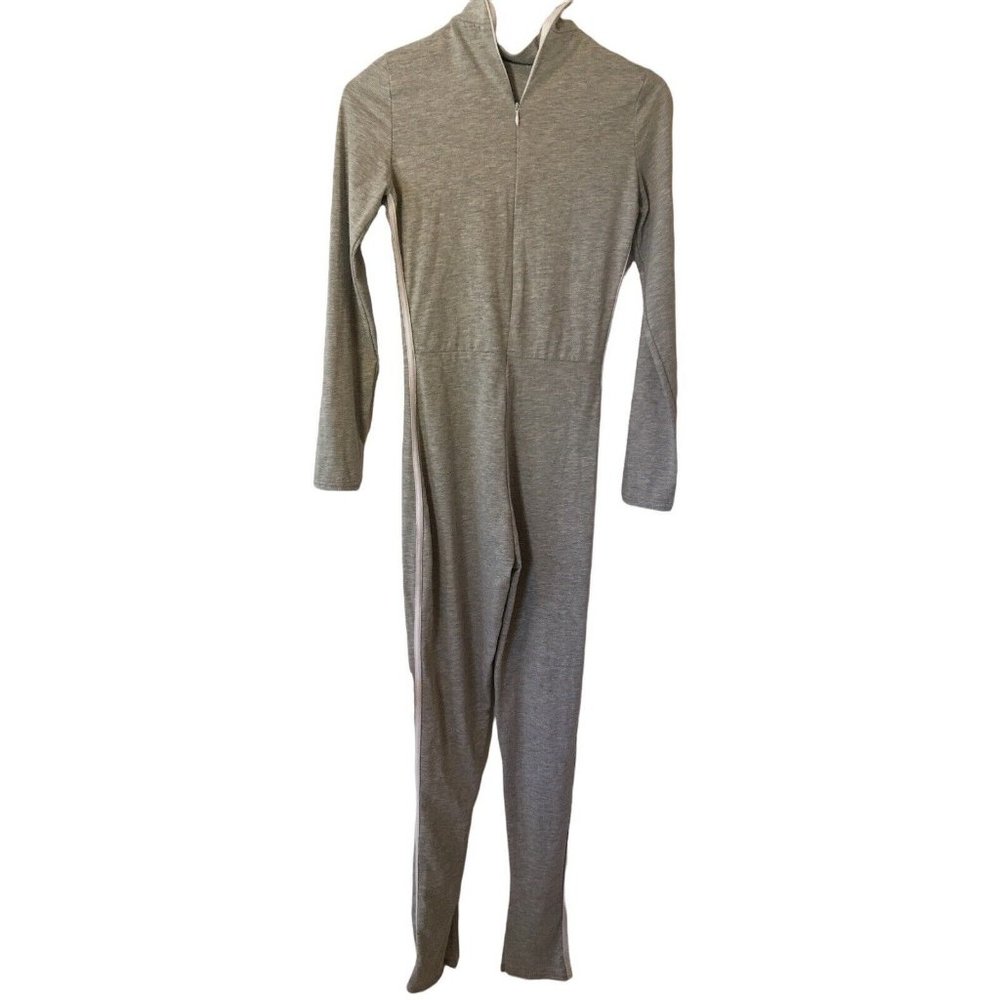 Pretty Little Thing Grey/White Stripe Casual Jumpsuit - Size 2